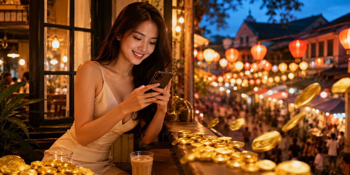 Người dùng Đà Lạt xem kèo thể thao trực tuyến bên ly cà phê sáng qua điện thoại Android
